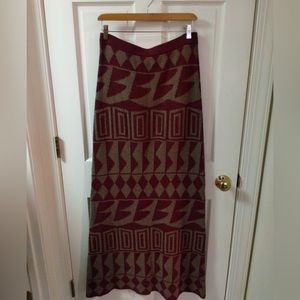 Stretch Wool Maxi Skirt